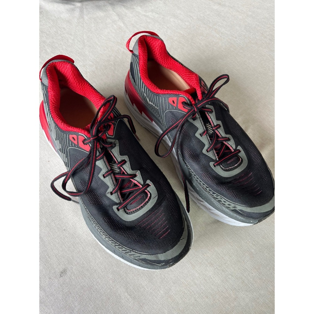 Hoka One One Rincon 2 Mens Running Shoes‎ Black Red Grey Sneakers Low Top